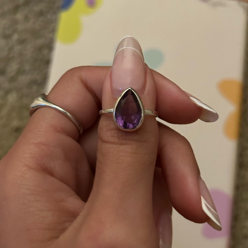 Sterling silver genuine amethyst